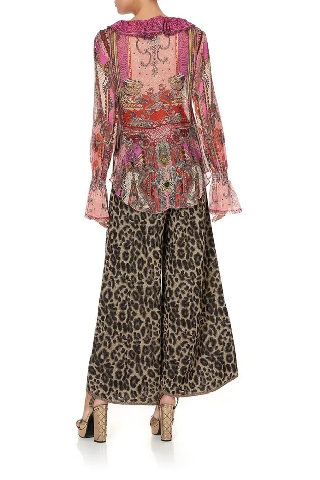 Camilla Tops Women Lace Up Ruffle Blouse Lotus Lovers