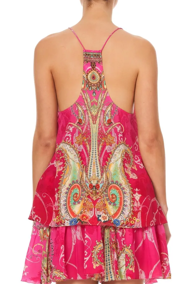 Camilla Tops Women T Back Shoestring Top Rainbow Rhythm