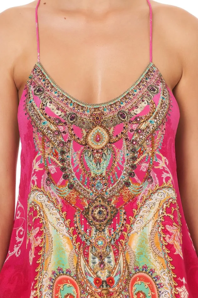 Camilla Tops Women T Back Shoestring Top Rainbow Rhythm