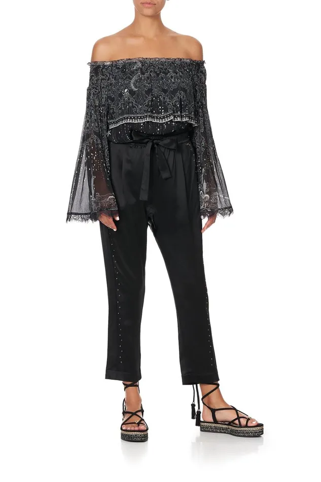 Camilla Tops Women Tiered Ruffle Blouse Midnight Pearl