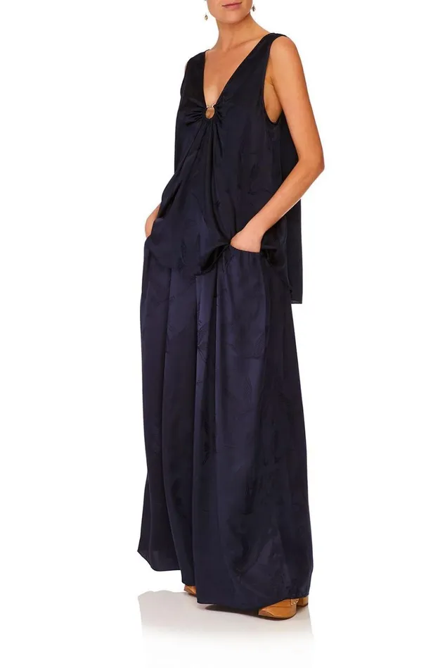 Camilla Tops Women Wide Strap URing Top Solid Navy