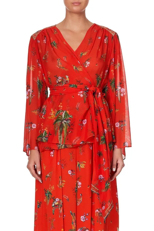 Camilla Tops Women Wrap Blouse With Yoke Cinema Paradiso