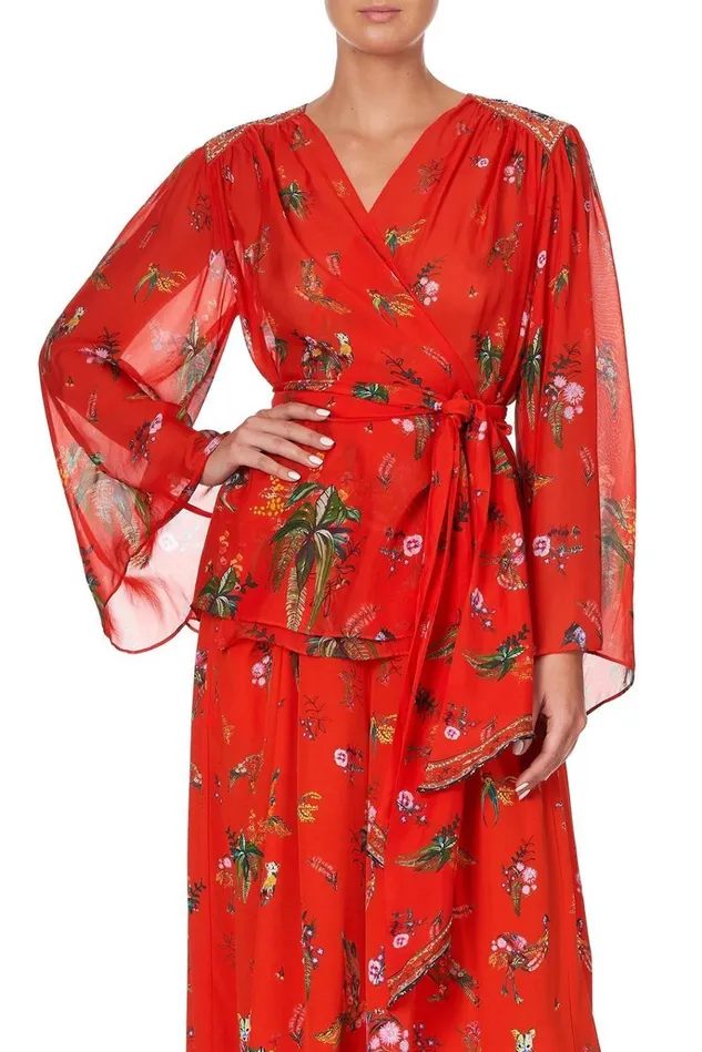 Camilla Tops Women Wrap Blouse With Yoke Cinema Paradiso