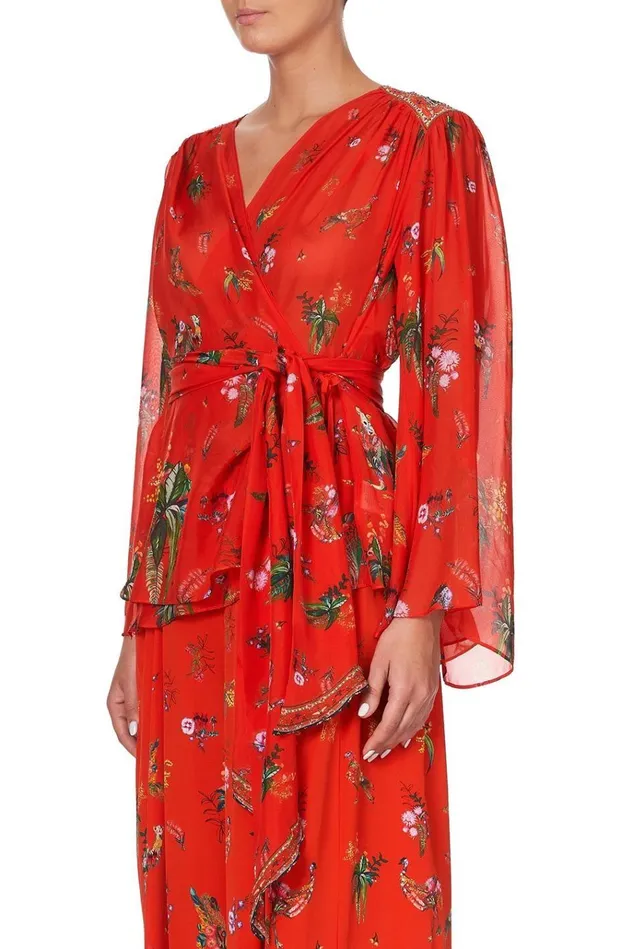 Camilla Tops Women Wrap Blouse With Yoke Cinema Paradiso