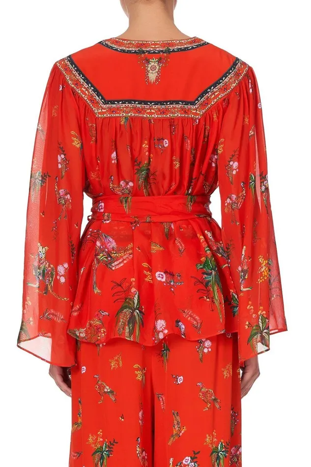Camilla Tops Women Wrap Blouse With Yoke Cinema Paradiso