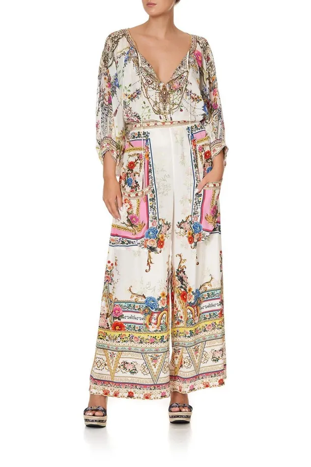 Camilla Trousers and Leggings Women Wide Leg Trouser With Front Pockets Party In The Palace