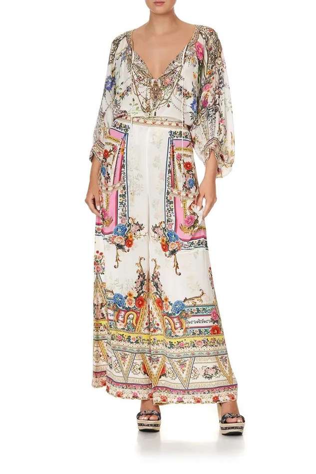 Camilla Trousers and Leggings Women Wide Leg Trouser With Front Pockets Party In The Palace
