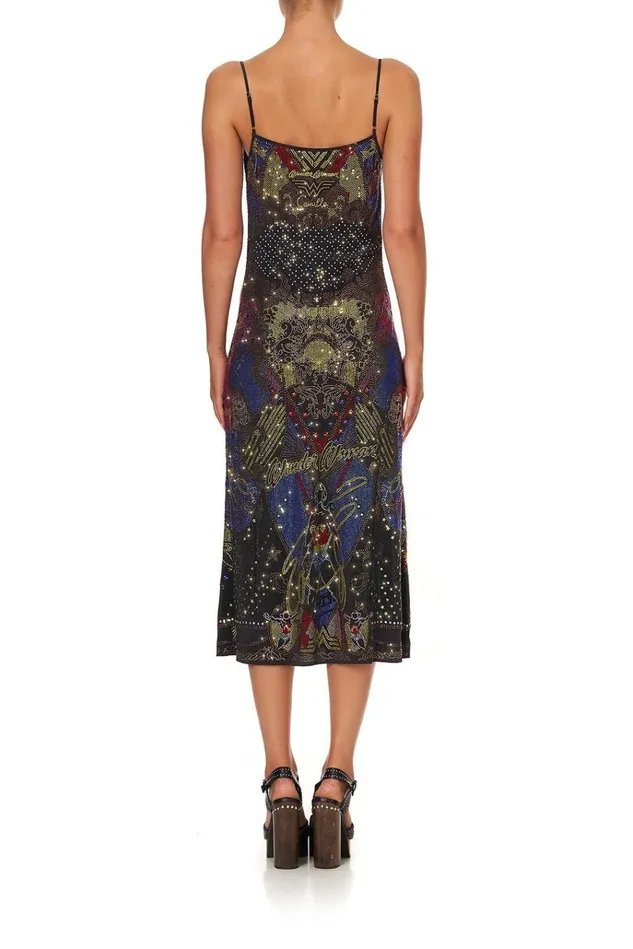Camilla Wedding Guest Dresses Women Embellished Long Bias Slip Wonder Woman