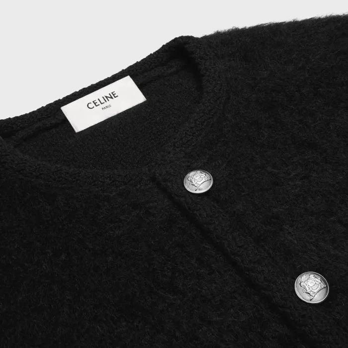 Cardigan Jacket In Brushed Mohair Black Men CELINE KNITWEAR