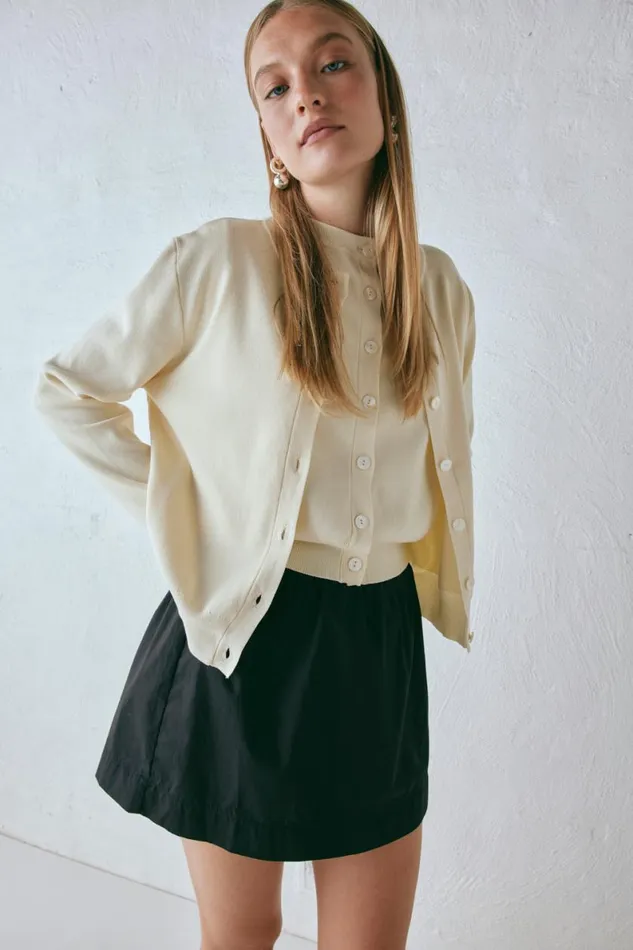 Cardigans Women VRG GRL Evie Knit Cardigan Cream Cardigans Women VRG GRL Evie Knit Cardigan Cream