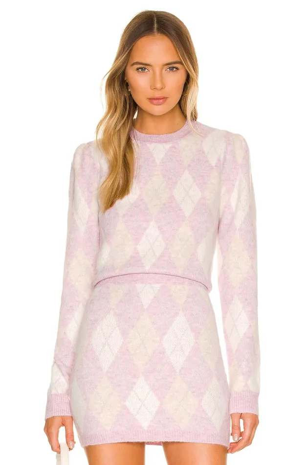 Casey Lurex Argyle Sweater Multi Pastel Women Lovers and Friends Sweaters and Knits Casey Lurex Argyle Sweater Multi Pastel Women Lovers and Friends Sweaters and Knits
