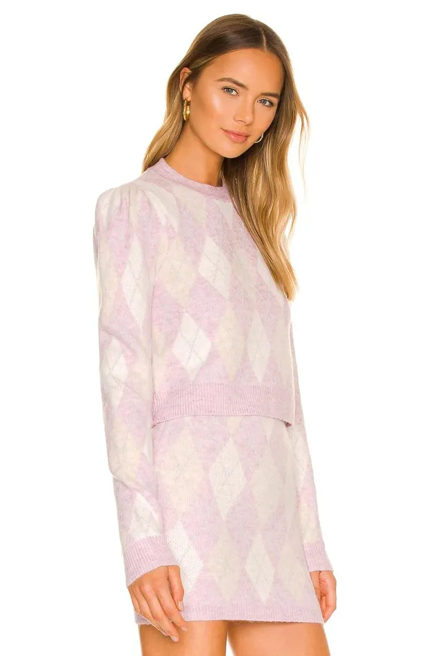 Casey Lurex Argyle Sweater Multi Pastel Women Lovers and Friends Sweaters and Knits