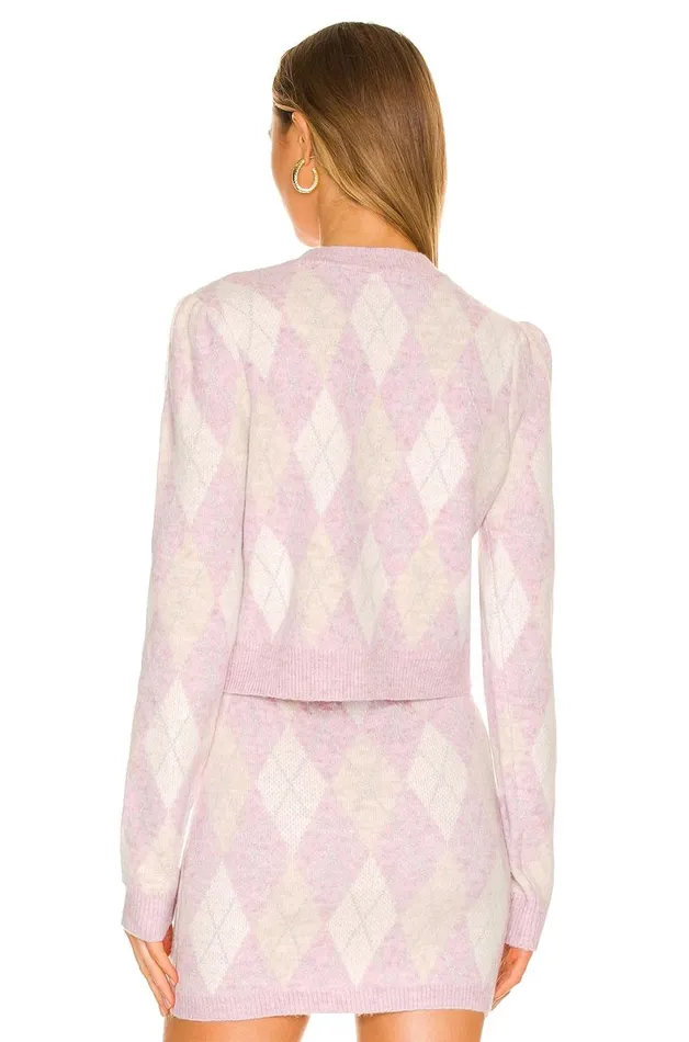 Casey Lurex Argyle Sweater Multi Pastel Women Lovers and Friends Sweaters and Knits