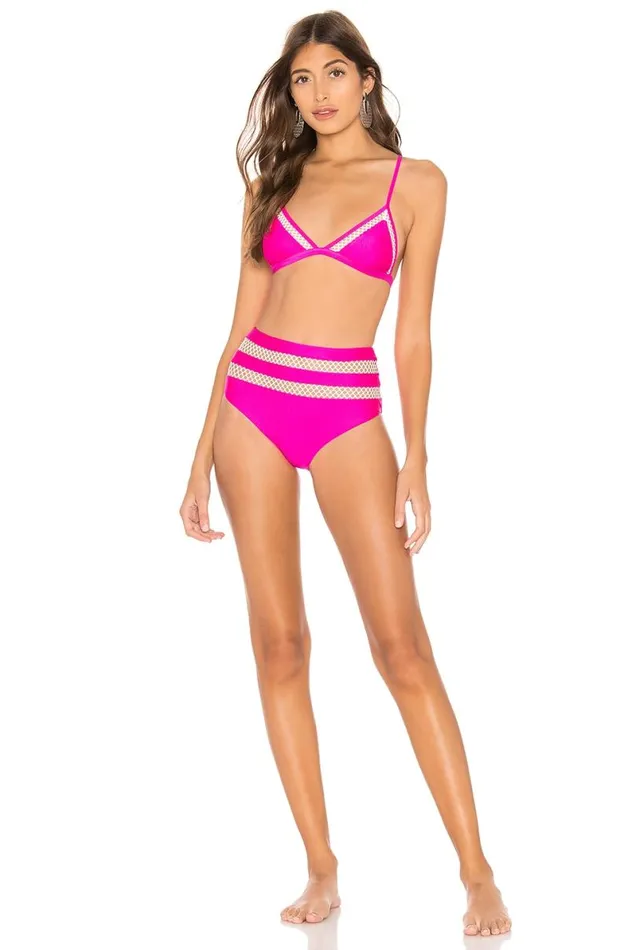 Cashel High Waist Bottom Bright Pink Women Lovers and Friends Swimwear