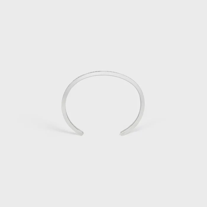 Celine Paris Thin Cuff In Brass With Rhodium Finish Silver Women CELINE BRACELETS Celine Paris Thin Cuff In Brass With Rhodium Finish Silver Women CELINE BRACELETS