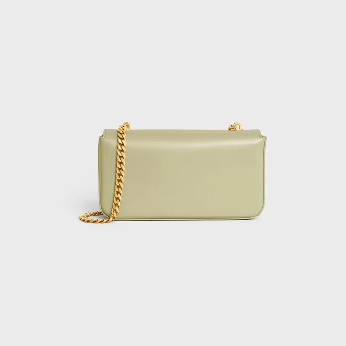Chain Shoulder Bag Claude In Shiny Calfskin Almond Green Women CELINE CLAUDE Chain Shoulder Bag Claude In Shiny Calfskin Almond Green Women CELINE CLAUDE