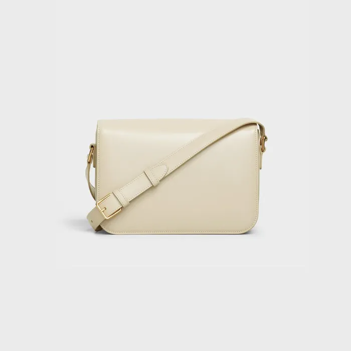 Classique Triomphe Bag In Shiny Calfskin Limestone Women CELINE TRIOMPHE Classique Triomphe Bag In Shiny Calfskin Limestone Women CELINE TRIOMPHE