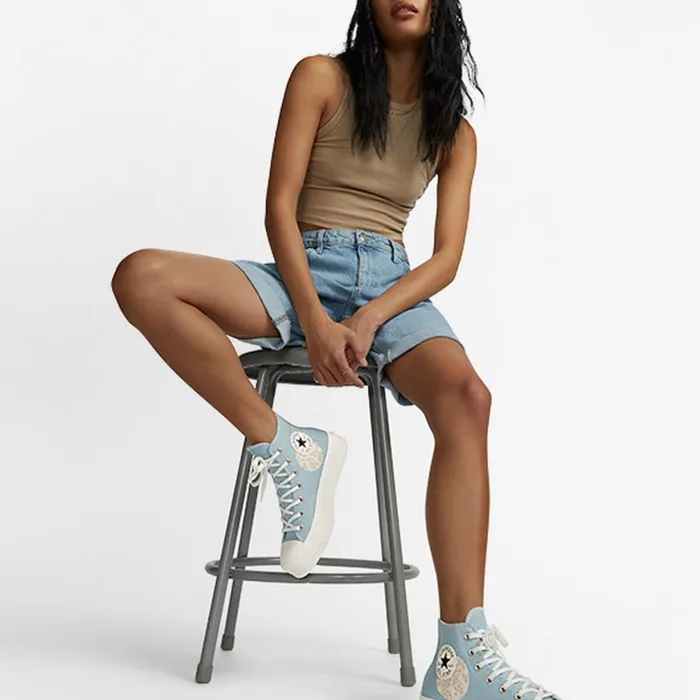 Converse Platforms Chuck Taylor All Star Lift Platform Denim Patchwork Blueblueegret 8211 Women