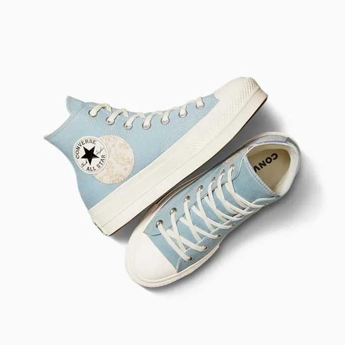 Converse Platforms Chuck Taylor All Star Lift Platform Denim Patchwork Blueblueegret 8211 Women