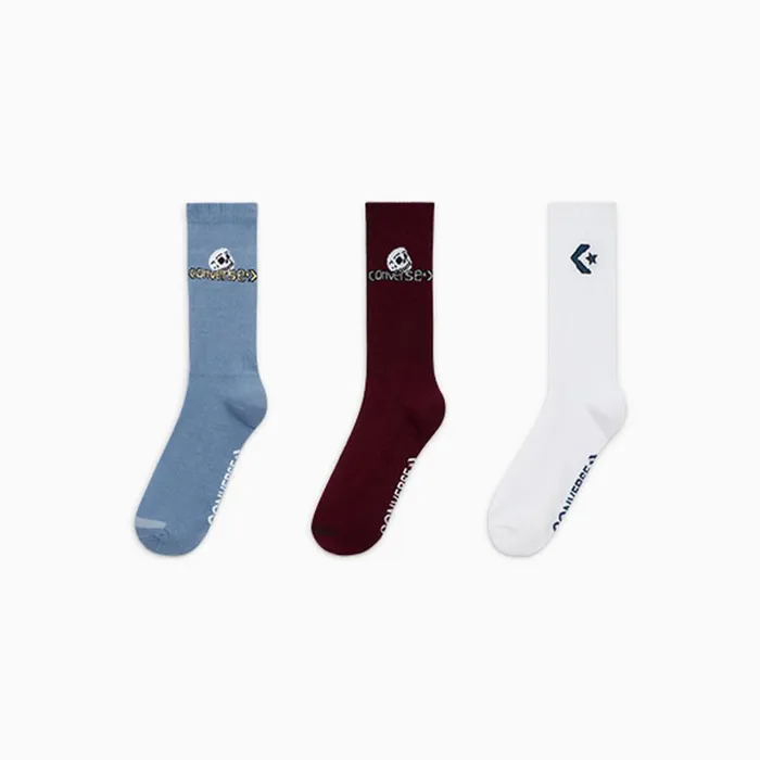 Converse Socks 3Pack Skull Star Chevron Crew Socks Thunder Daze Greywhitecherry Daze 8211 Men Converse Socks 3Pack Skull Star Chevron Crew Socks Thunder Daze Greywhitecherry Daze 8211 Men