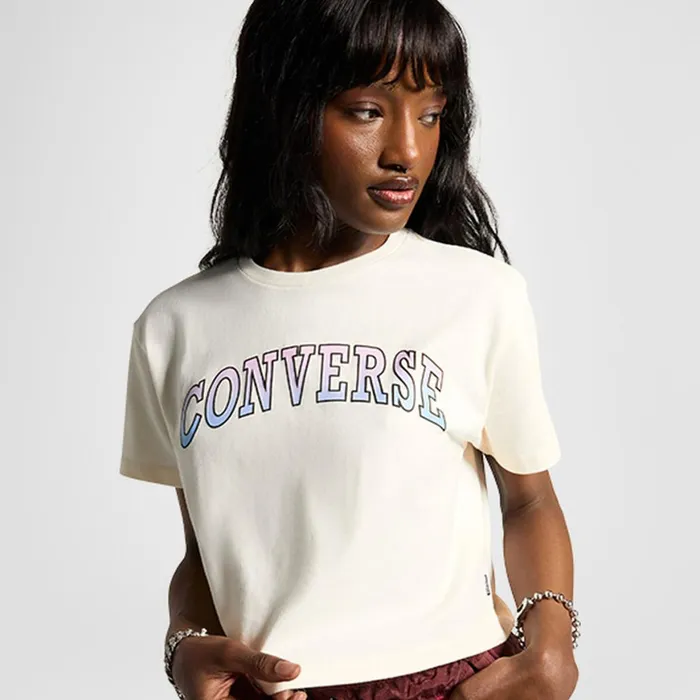 Converse Tops and Shirts Gradient Logo Cropped TShirt Converse Egret 8211 Women Converse Tops and Shirts Gradient Logo Cropped TShirt Converse Egret 8211 Women