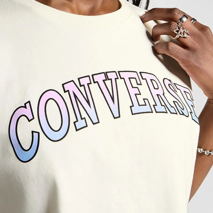 Converse Tops and Shirts Gradient Logo Cropped TShirt Converse Egret 8211 Women