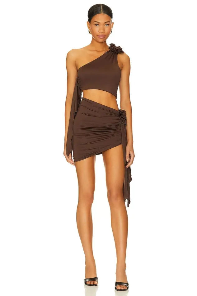 Cordelia Mini Skirt Chocolate Brown Women Lovers and Friends Skirts