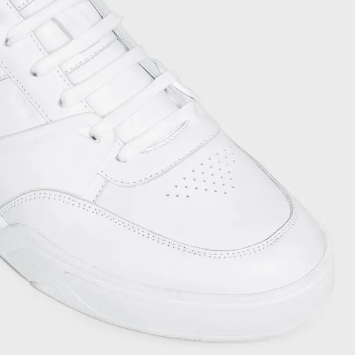 Ct07 Celine Trainer Low LaceUp Sneaker In Calfskin Optic White Men CELINE SNEAKERS