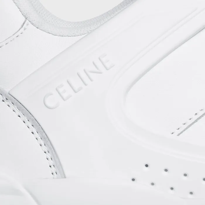 Ct07 Celine Trainer Low LaceUp Sneaker In Calfskin Optic White Men CELINE SNEAKERS