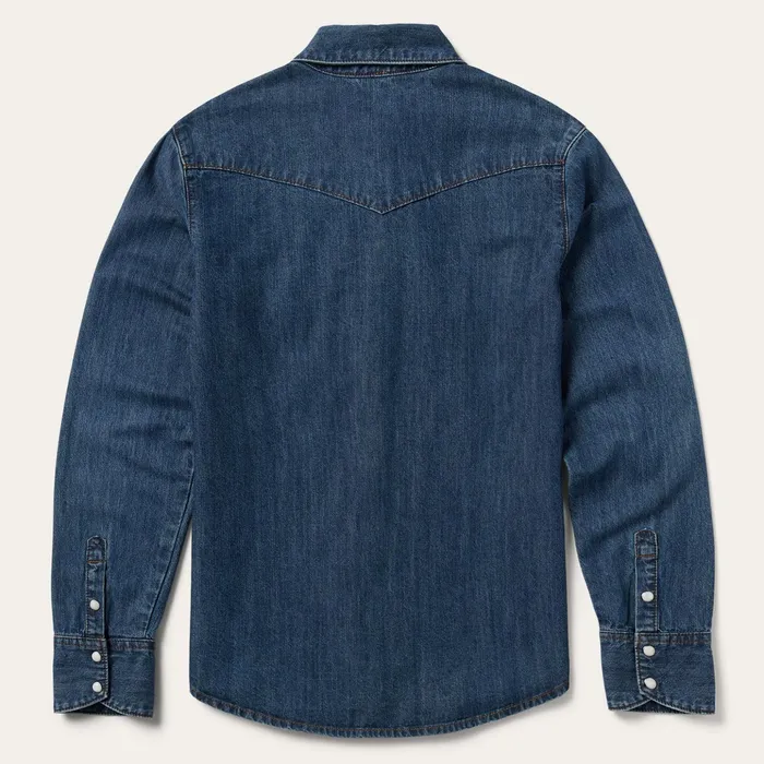Denim Shirts Women Stetson Dark Denim Snap Western Shirt Blue