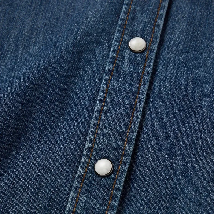 Denim Shirts Women Stetson Dark Denim Snap Western Shirt Blue