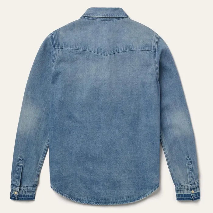 Denim Shirts Women Stetson Loose Fit Denim SnapFront Shirt Blue