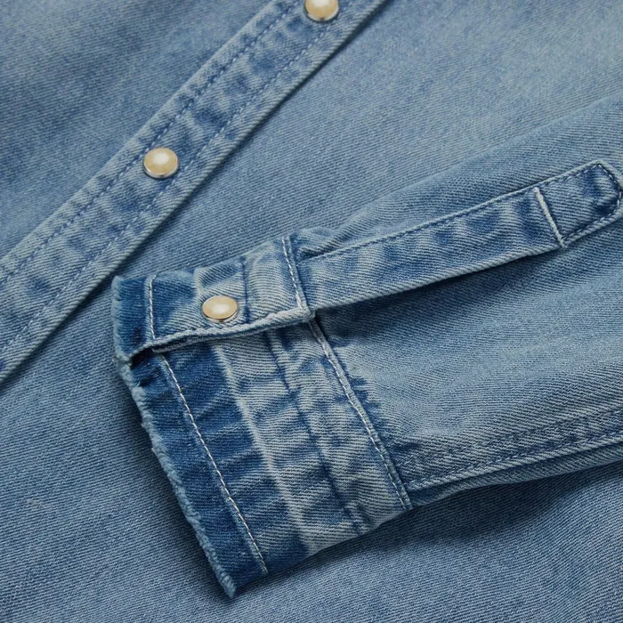 Denim Shirts Women Stetson Loose Fit Denim SnapFront Shirt Blue