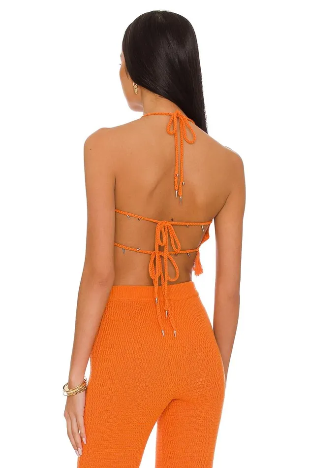 Devitta Crop Top W Fringe Tangerine Women Lovers and Friends Tops