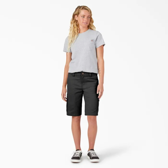 Dickies Cargo Women039s Relaxed Fit Cargo Shorts 11034 Black Black bk 8211 Women