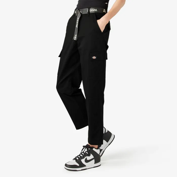 Dickies Cargo Women039s Relaxed Fit Cropped Cargo Pants Black Black bkx 8211 Women