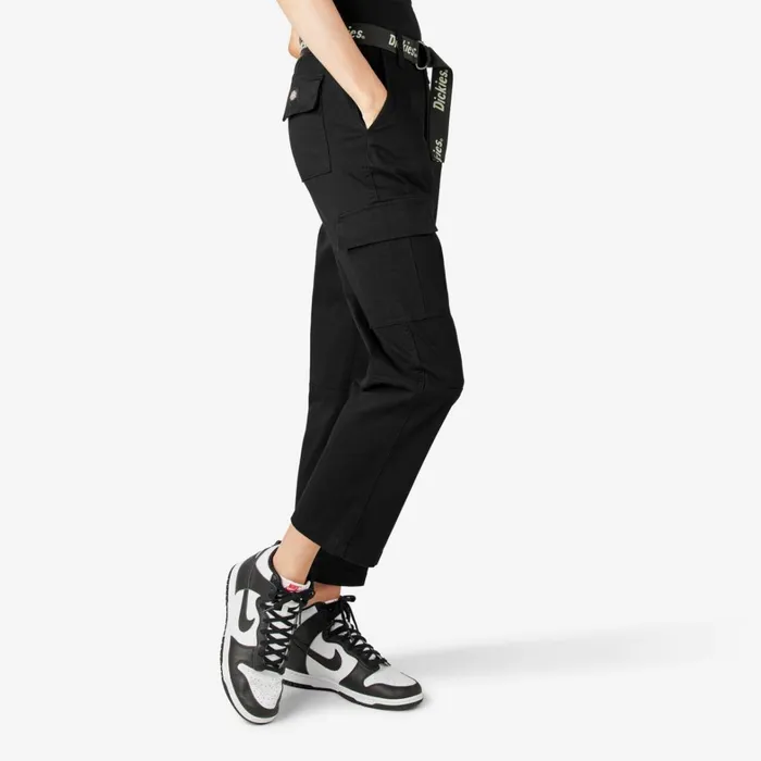 Dickies Cargo Women039s Relaxed Fit Cropped Cargo Pants Black Black bkx 8211 Women