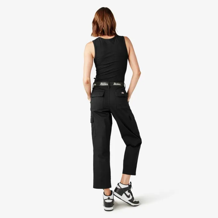 Dickies Cargo Women039s Relaxed Fit Cropped Cargo Pants Black Black bkx 8211 Women