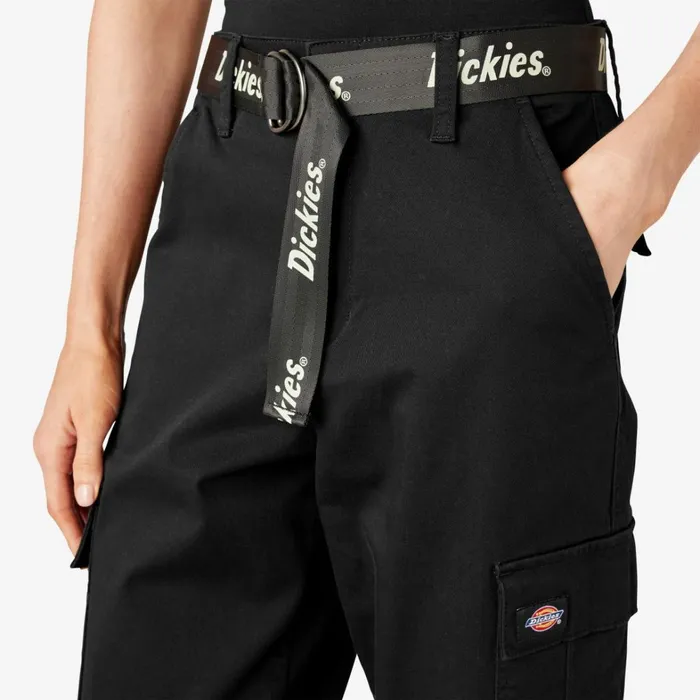 Dickies Cargo Women039s Relaxed Fit Cropped Cargo Pants Black Black bkx 8211 Women