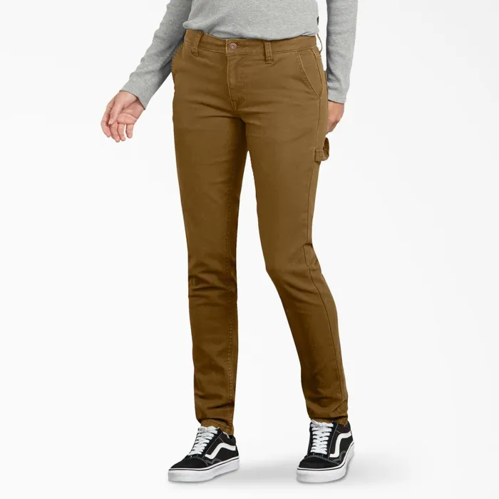 Dickies Carpenter Women039s FLEX Slim Fit Duck Carpenter Pants Rinsed Brown Duck Rinsed Brown Duck rbd 8211 Women Dickies Carpenter Women039s FLEX Slim Fit Duck Carpenter Pants Rinsed Brown Duck Rinsed Brown Duck rbd 8211 Women