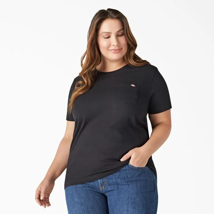 Dickies Hi Vis Women039s Plus Heavyweight Short Sleeve Pocket TShirt Black Black bk 8211 Women Dickies Hi Vis Women039s Plus Heavyweight Short Sleeve Pocket TShirt Black Black bk 8211 Women