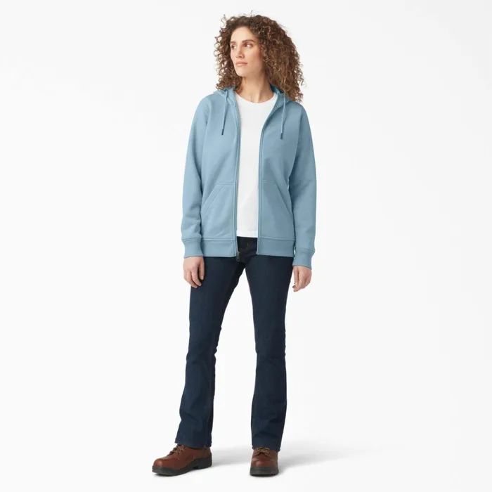 Dickies Hoodies and Sweatshirts Women039s Heavyweight FullZip Fleece Hoodie Clear Blue Clear Blue eu 8211 Women