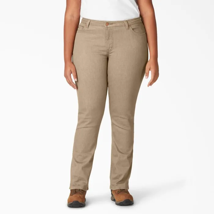 Dickies Jeans Women039s Plus Perfect Shape Straight Fit Jeans Stonewashed Bronze Sand Stonewashed Bronze Sand s1s 8211 Women