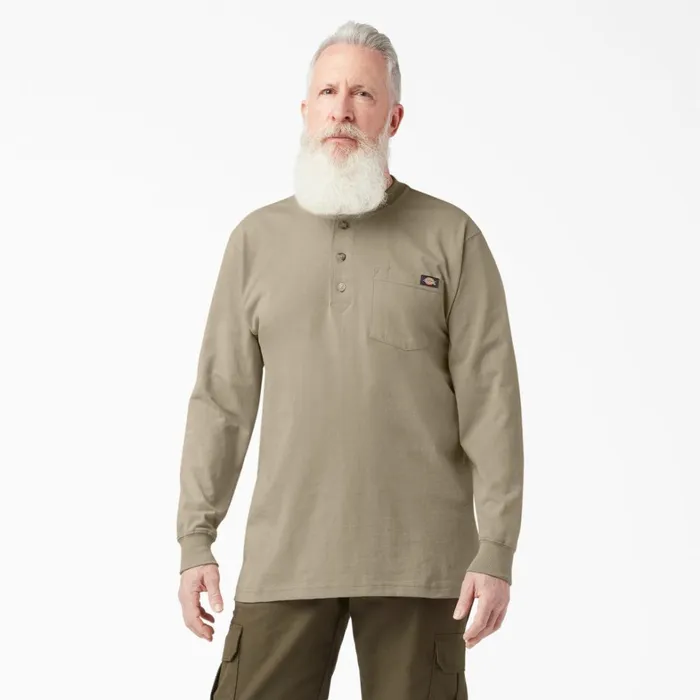 Dickies Long Sleeve Work Shirts Heavyweight Long Sleeve Henley TShirt Desert Sand Desert Sand ds 8211 Men Dickies Long Sleeve Work Shirts Heavyweight Long Sleeve Henley TShirt Desert Sand Desert Sand ds 8211 Men