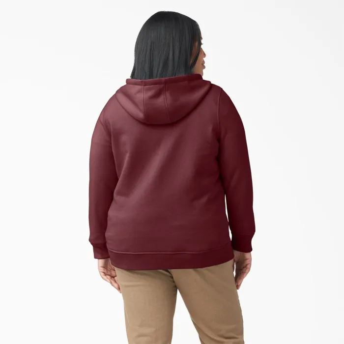 Dickies Outerwear Women039s Plus Heavyweight FullZip Hoodie Burgundy Heather Burgundy Heather byh 8211 Women
