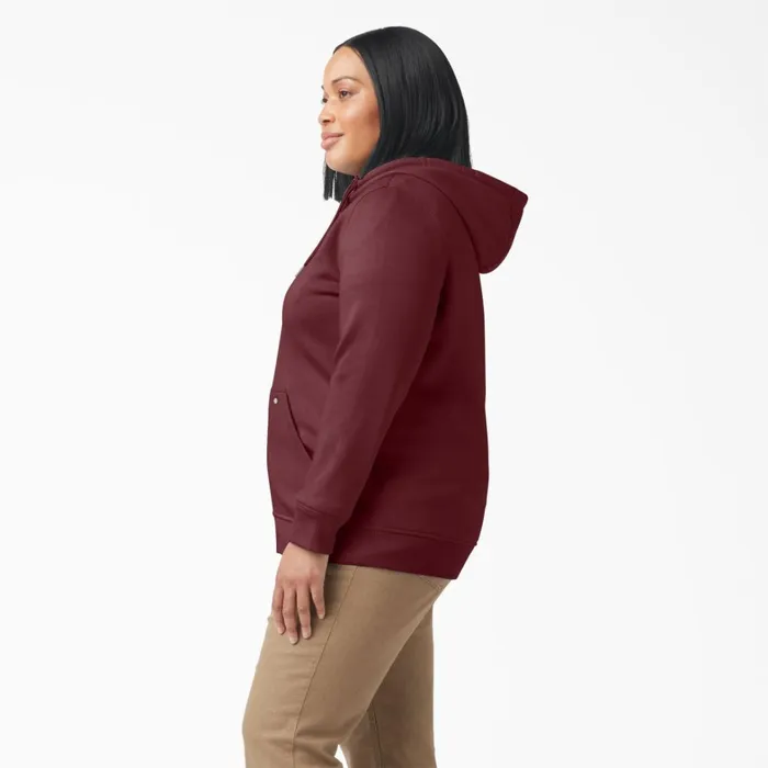 Dickies Outerwear Women039s Plus Heavyweight FullZip Hoodie Burgundy Heather Burgundy Heather byh 8211 Women