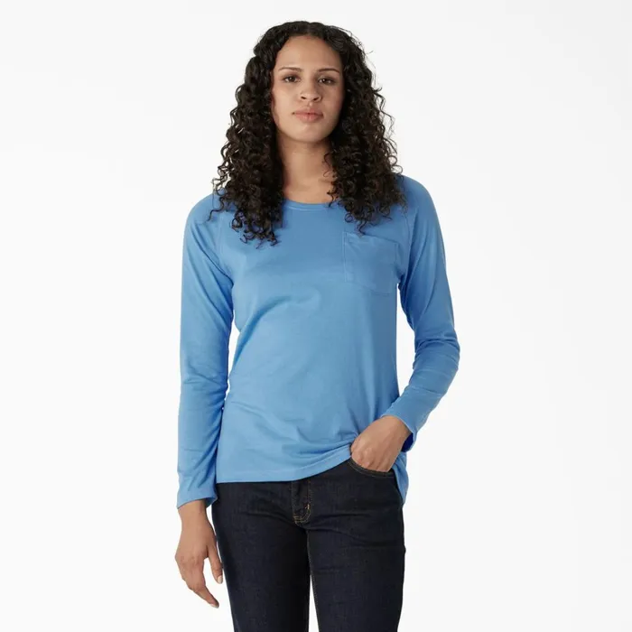 Dickies TShirts Women039s Cooling Long Sleeve Pocket TShirt Azure Blue Azure Blue ab2 8211 Women Dickies TShirts Women039s Cooling Long Sleeve Pocket TShirt Azure Blue Azure Blue ab2 8211 Women