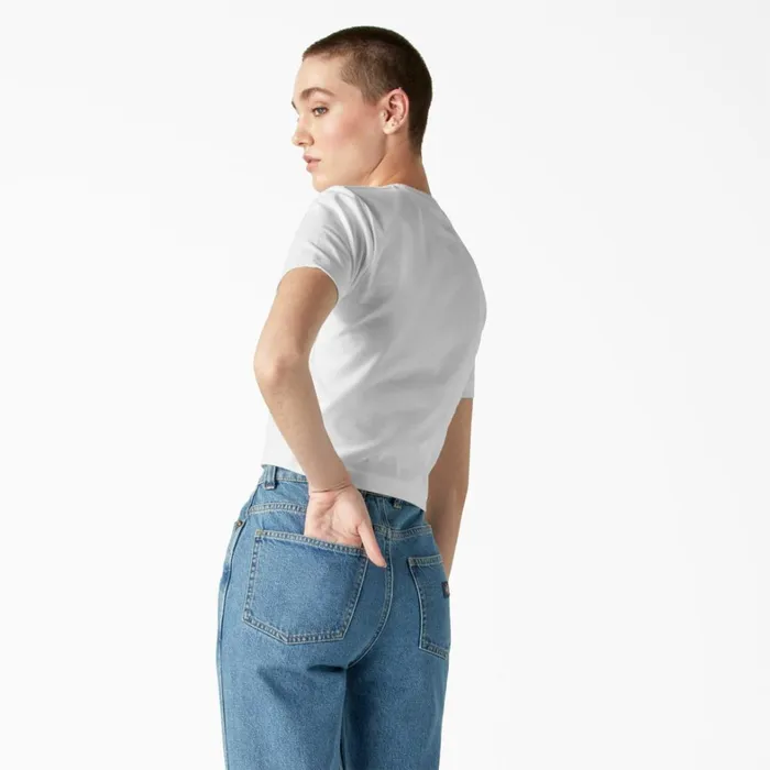 Dickies TShirts Women039s Garden Plain Cropped TShirt White White wh 8211 Women Dickies TShirts Women039s Garden Plain Cropped TShirt White White wh 8211 Women