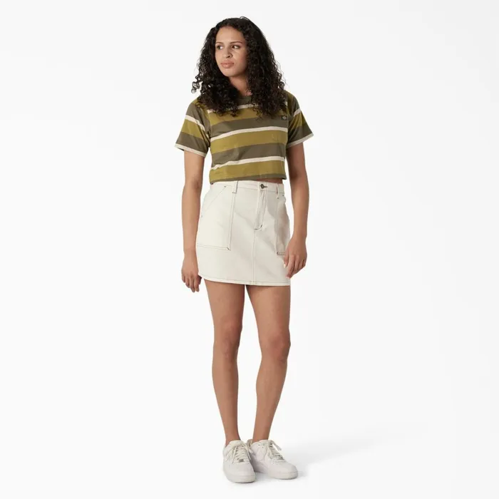 Dickies TShirts Womens Striped Cropped TShirt MossMilitary Green Stripe Mossmilitary Green Stripe mms 8211 Women Dickies TShirts Womens Striped Cropped TShirt MossMilitary Green Stripe Mossmilitary Green Stripe mms 8211 Women