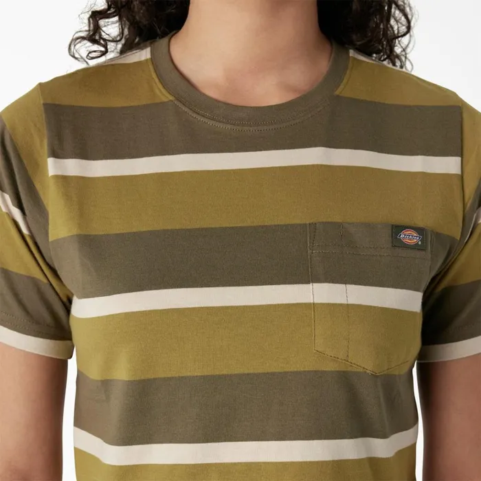 Dickies TShirts Womens Striped Cropped TShirt MossMilitary Green Stripe Mossmilitary Green Stripe mms 8211 Women Dickies TShirts Womens Striped Cropped TShirt MossMilitary Green Stripe Mossmilitary Green Stripe mms 8211 Women